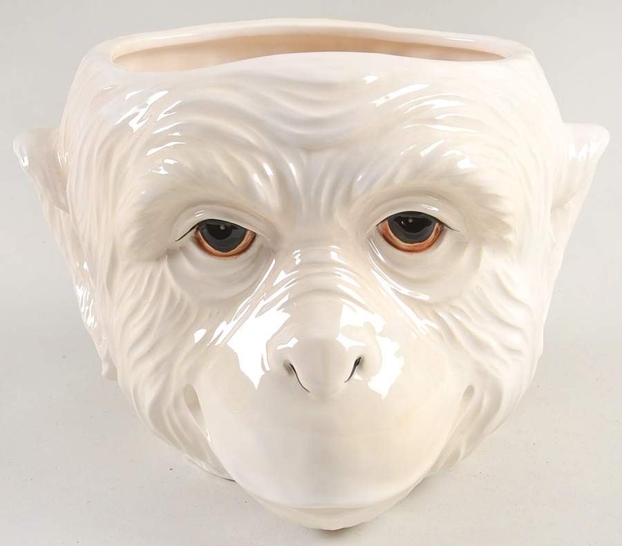 Monkey Business Small Monkey Head Planter by Fitz & Floyd-1