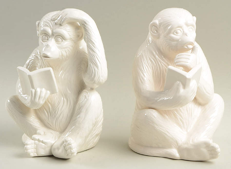 Monkey Business China Bookend - Set of 2 by Fitz & Floyd-1