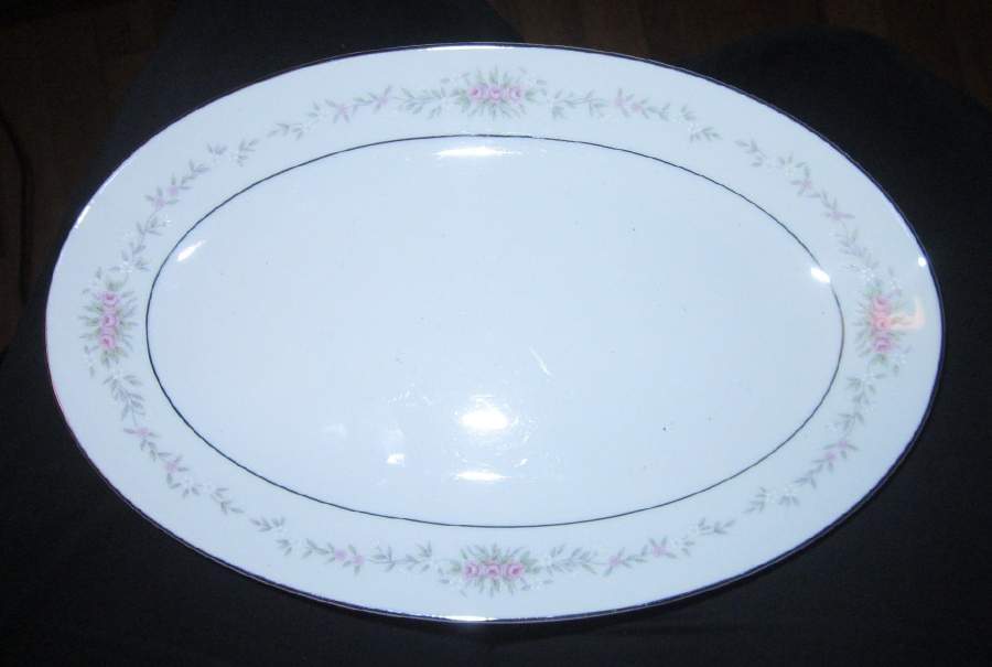 Rememberance 14" Oval Serving Platter by Fine China of Japan-1