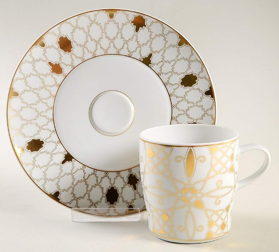 Doree Flat Cup & Saucer Set by Furstenberg-1