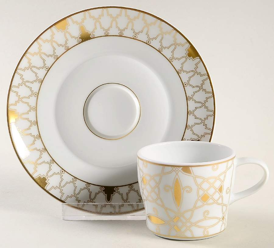 Doree Espresso Cup and Saucer Set by Furstenberg-1