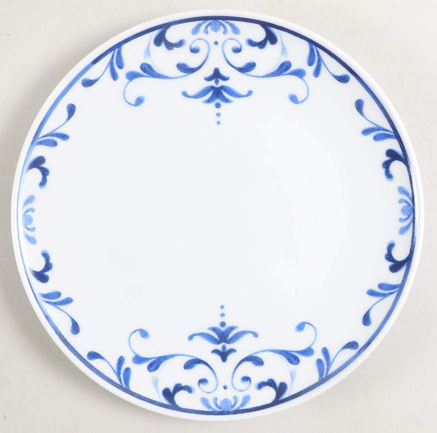 Everyday White (Infusion, Blue Scrolls) Salad Plate by Fitz & Floyd-1