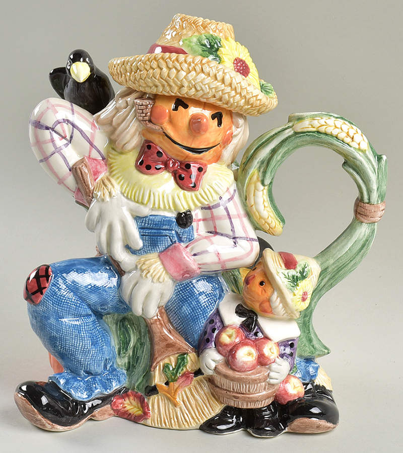 Scarecrow Figural Teapot & Lid by Fitz & Floyd-1