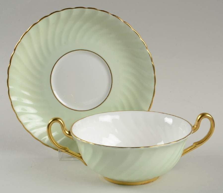FOL78 Footed Cream Soup Bowl & Saucer Set by Foley-1