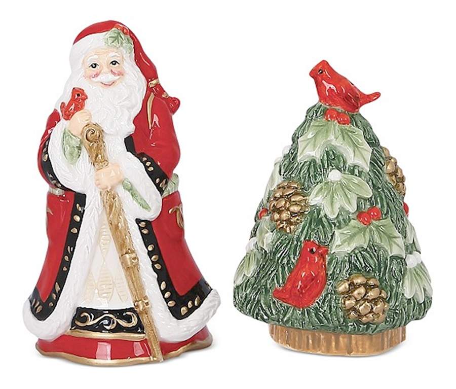Winter Claus Figural Salt & Pepper Set by Fitz and Floyd-1