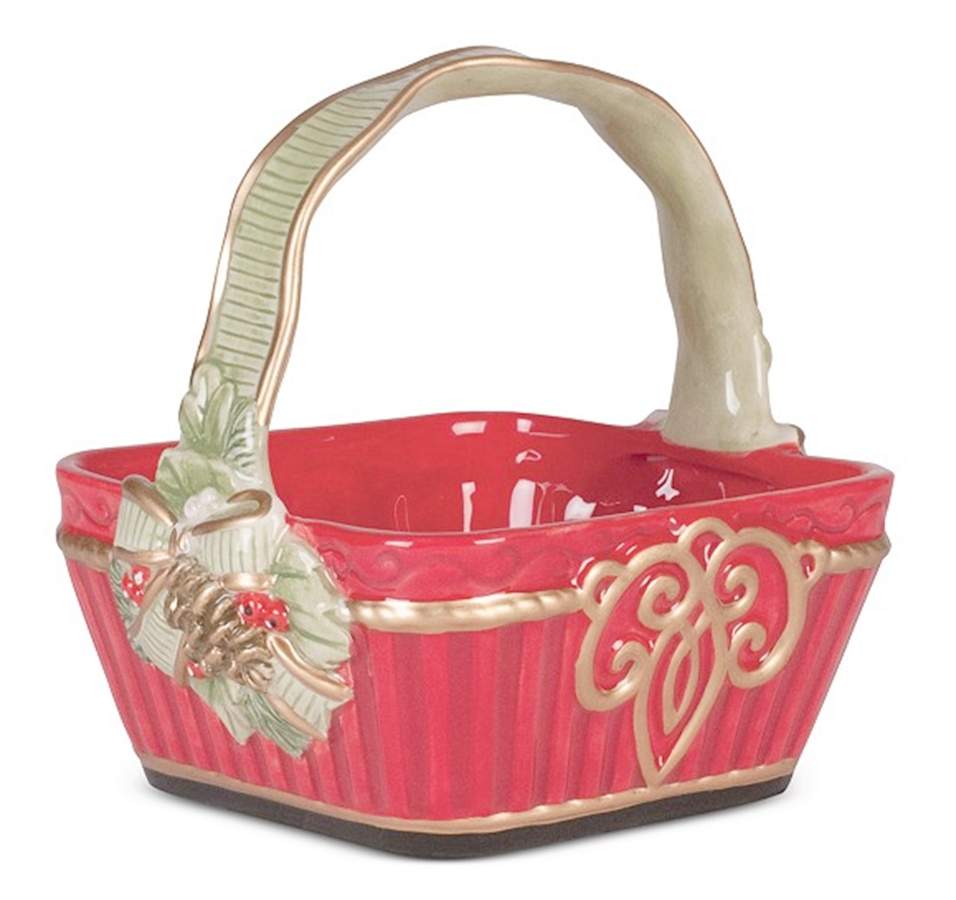 Winter Claus 5" Handled Basket by Fitz and Floyd-1