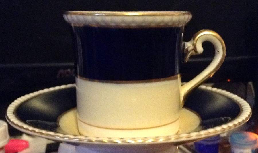 6841-Cobalt (Rope Edge) Flat Cup & Saucer Set by Fondeville-1
