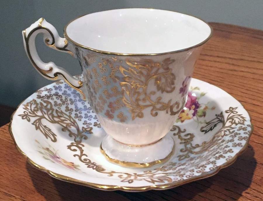 3148 Footed Cup & Saucer Set by Foley-1