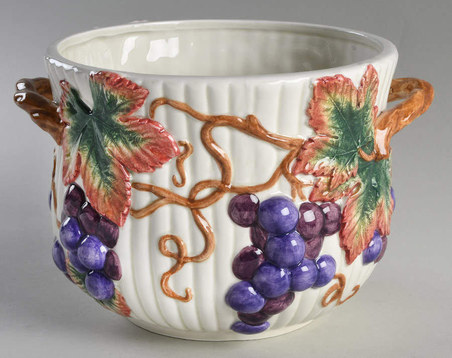 Autumn Vineyard 6" Cachepot by Fitz & Floyd-1