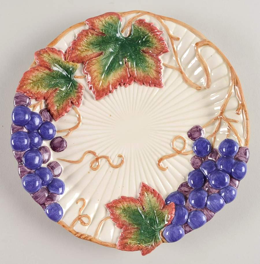 Autumn Vineyard Canape Plate by Fitz & Floyd-1