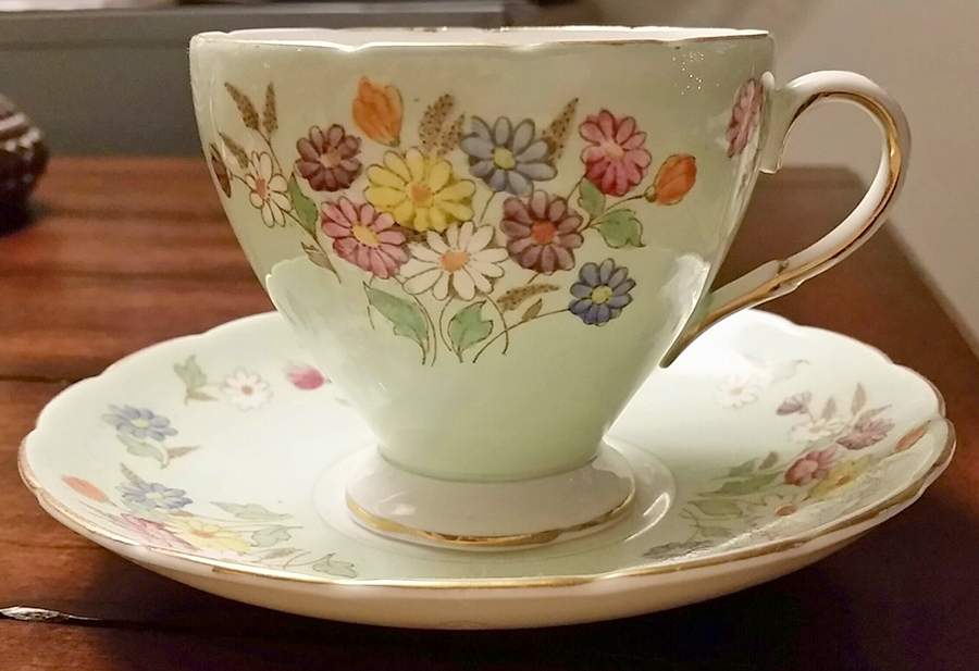 2868 Footed Cup & Saucer Set by Foley-1
