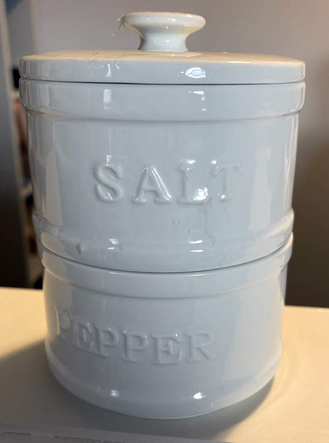 Bistro White Stacking Salt & Pepper Set by Fitz & Floyd-1