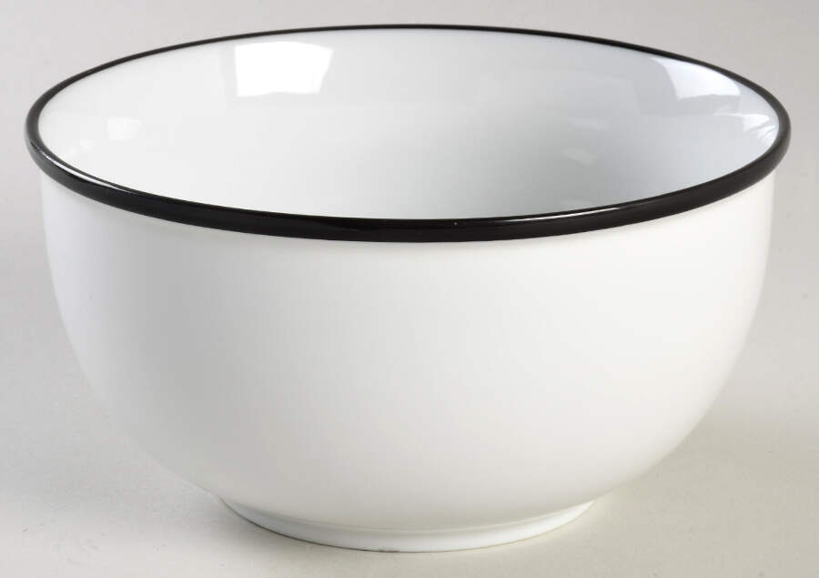 Everyday White (Black Rim) Soup/Cereal Bowl by Fitz & Floyd-1