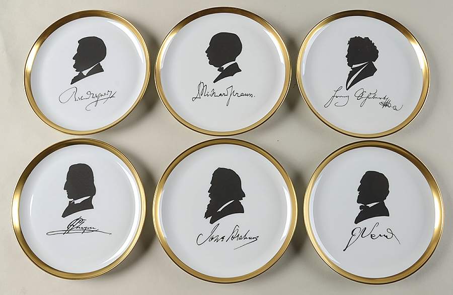 Classical Composers Set of 6 Motifs) Coaster Set by Furstenberg-1