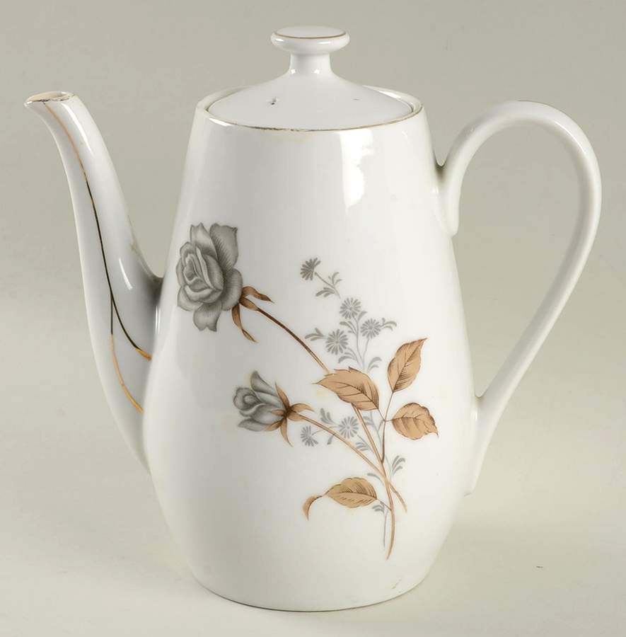 Sepia Rose Coffee Pot & Lid by Fine China of Japan-1