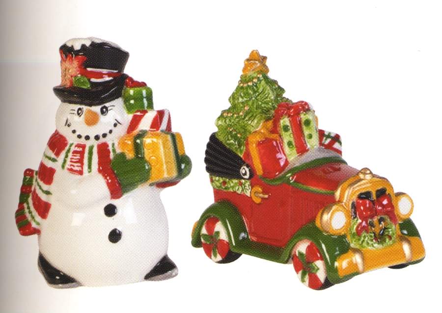 Top Hat Frosty Figural Salt & Pepper Set by Fitz and Floyd-1