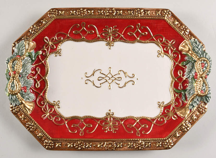Yuletide Holiday 17" Rectangular Serving Platter by Fitz & Floyd-1