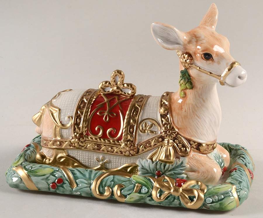 Yuletide Holiday 1/4 Pound Figural Covered Butter by Fitz & Floyd-1