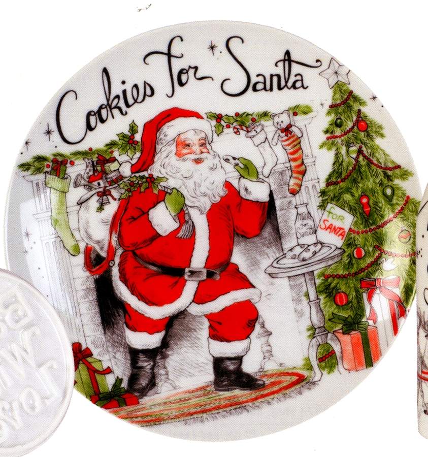 Vintage Holiday "Cookies for Santa" Plate by Fitz and Floyd-1