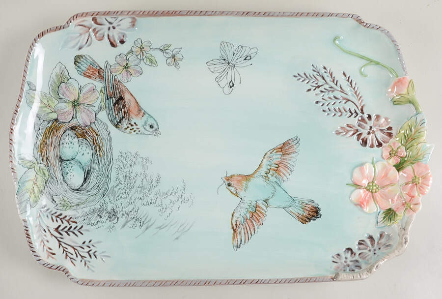 English Garden 16" Rectangular Serving Platter by Fitz and Floyd-1