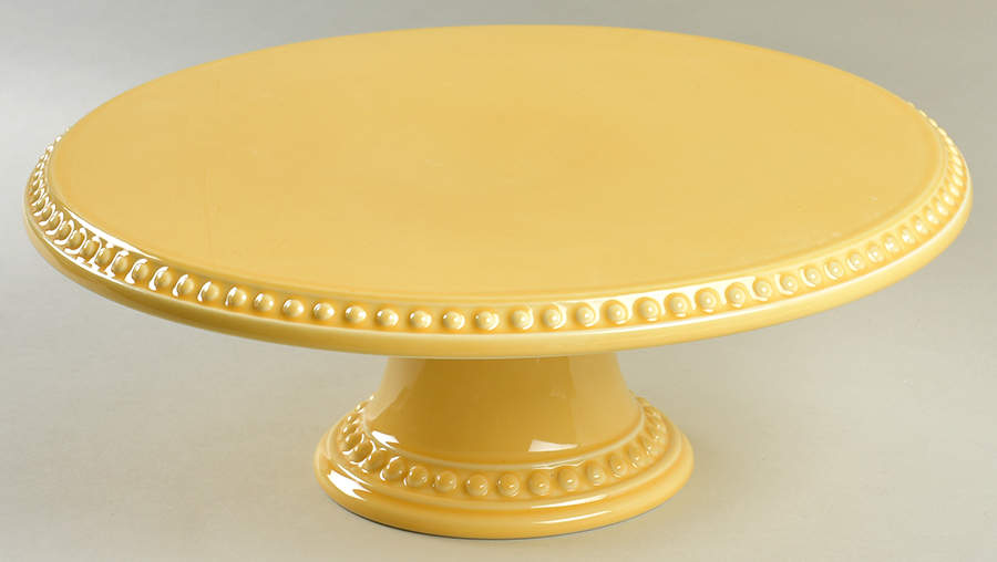 Delmar Mustard 12" Diameter Pedestal Cake Stand by Fapor (Portugal)-1