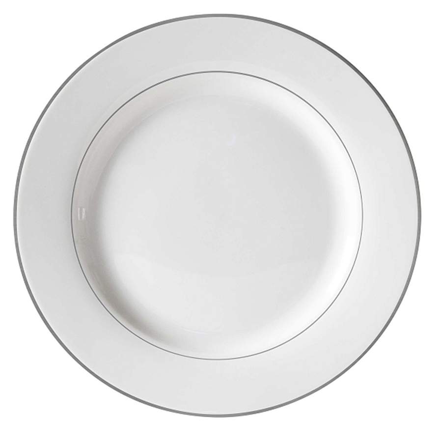 Caterer's White Dinnerware (Platinum Trim) Dinner Plate by Fitz and Floyd-1