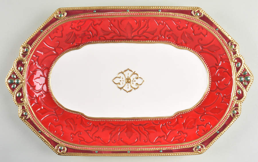Renaissance Holiday 18" Oval Serving Platter by Fitz & Floyd-1