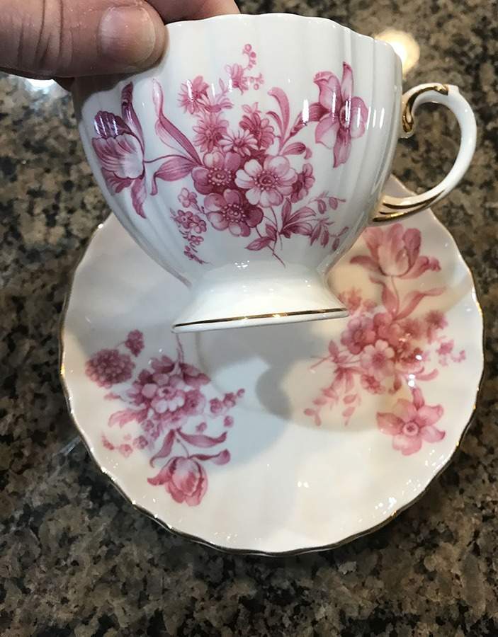 4137 Footed Cup & Saucer Set by Foley-1