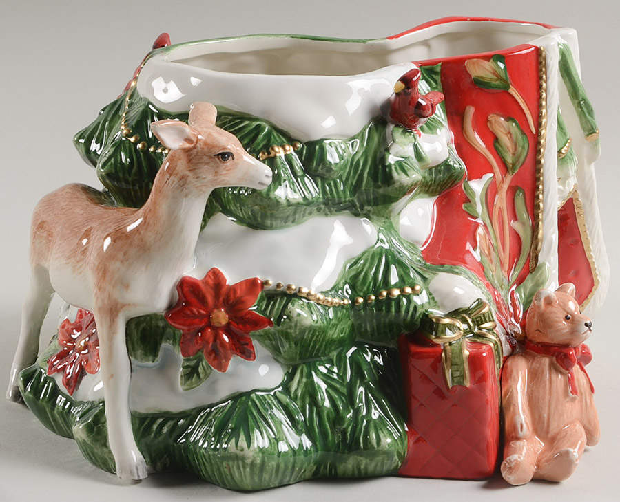 Cardinal Holiday Figural Cookie Jar No Lid by Fitz & Floyd-1