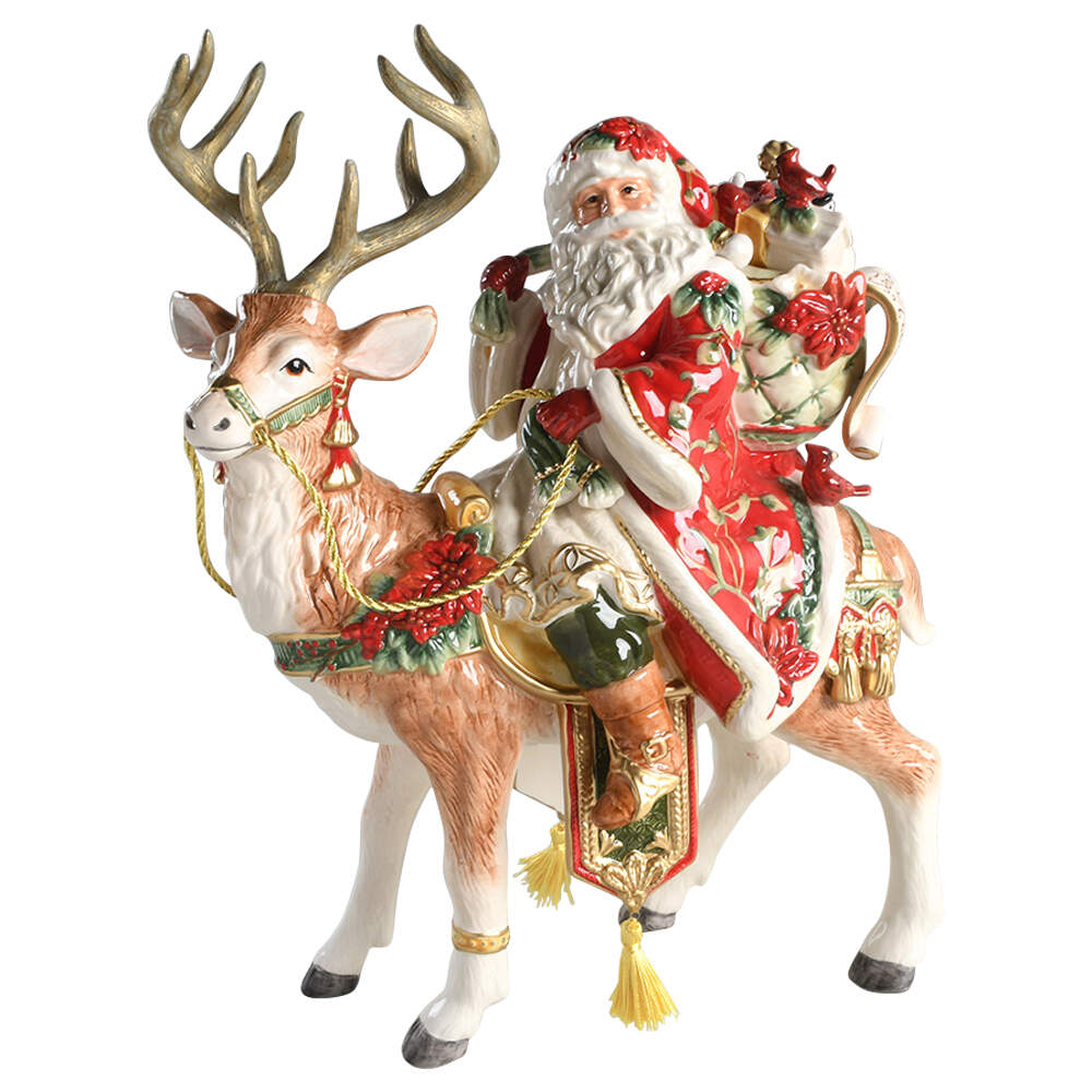 Figurines & Centerpieces Santa & Reindeer Figurine by Fitz & Floyd-1