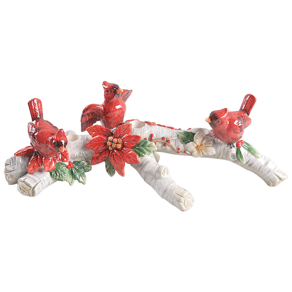 Cardinal Holiday 3 Light Candelabra by Fitz & Floyd-1