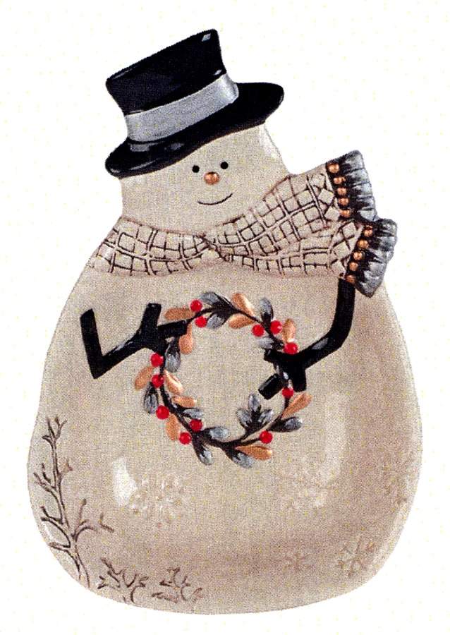 Wintry Woods Snowman 9" Figural Serving Bowl by Fitz & Floyd-1