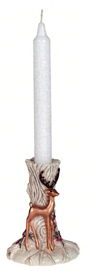 Wintry Woods Snowman Small Candlestick by Fitz & Floyd-1