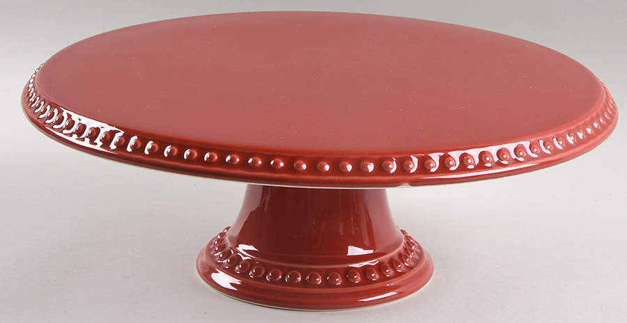 Delmar Red 12" Diameter Pedestal Cake Stand by Fapor (Portugal)-1