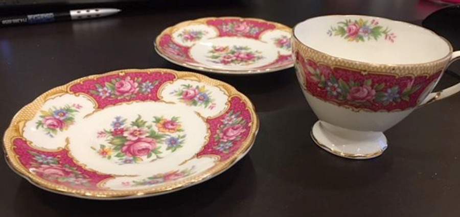 Tudor Footed Cup & Saucer Set by Foley-1