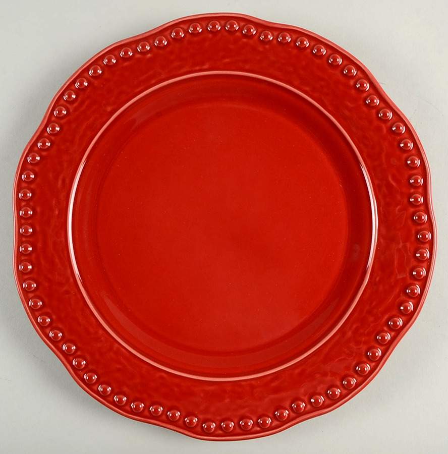 Rustic Dots Red Dinner Plate by Fapor (Portugal)-1