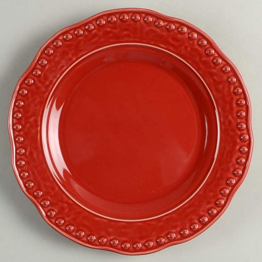 Rustic Dots Red Salad Plate by Fapor (Portugal)-1