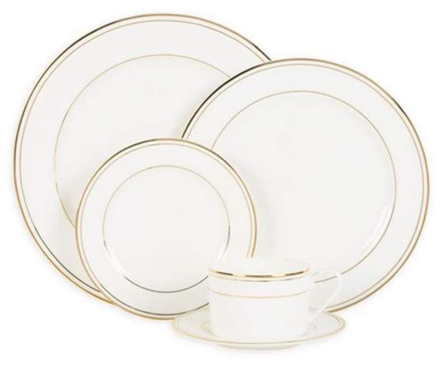 Nevaeh Grand Rim Double Band Gold Dinner Plate by Fitz and Floyd-1