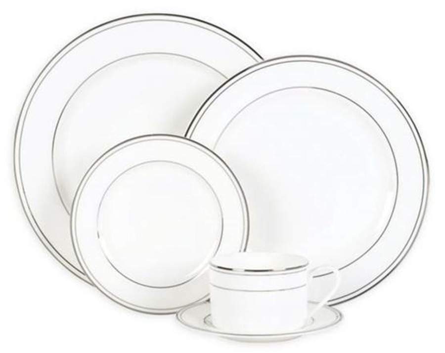 Nevaeh-Grand Rim Double Band Platinum Dinner Plate by Fitz and Floyd-1