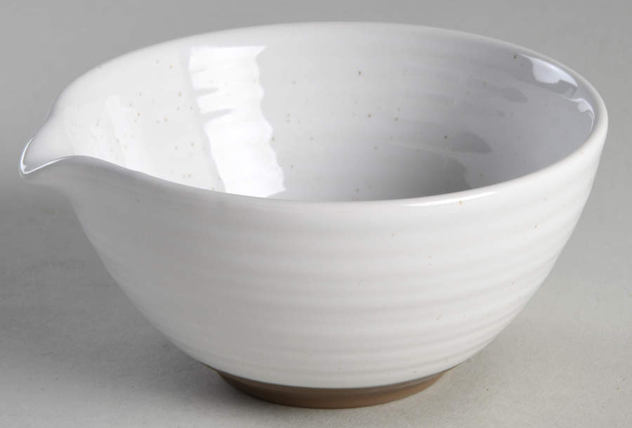 Farmstead White Small Dip Bowl with Spout by Food Network-1