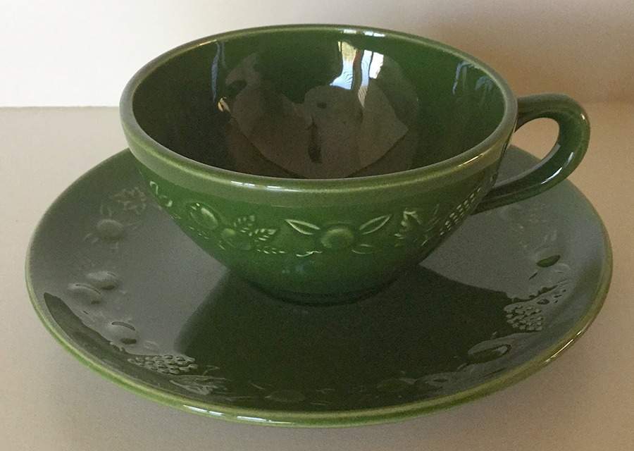 Fruit Green (Small Fruit) Flat Cup & Saucer Set by Franciscan-1