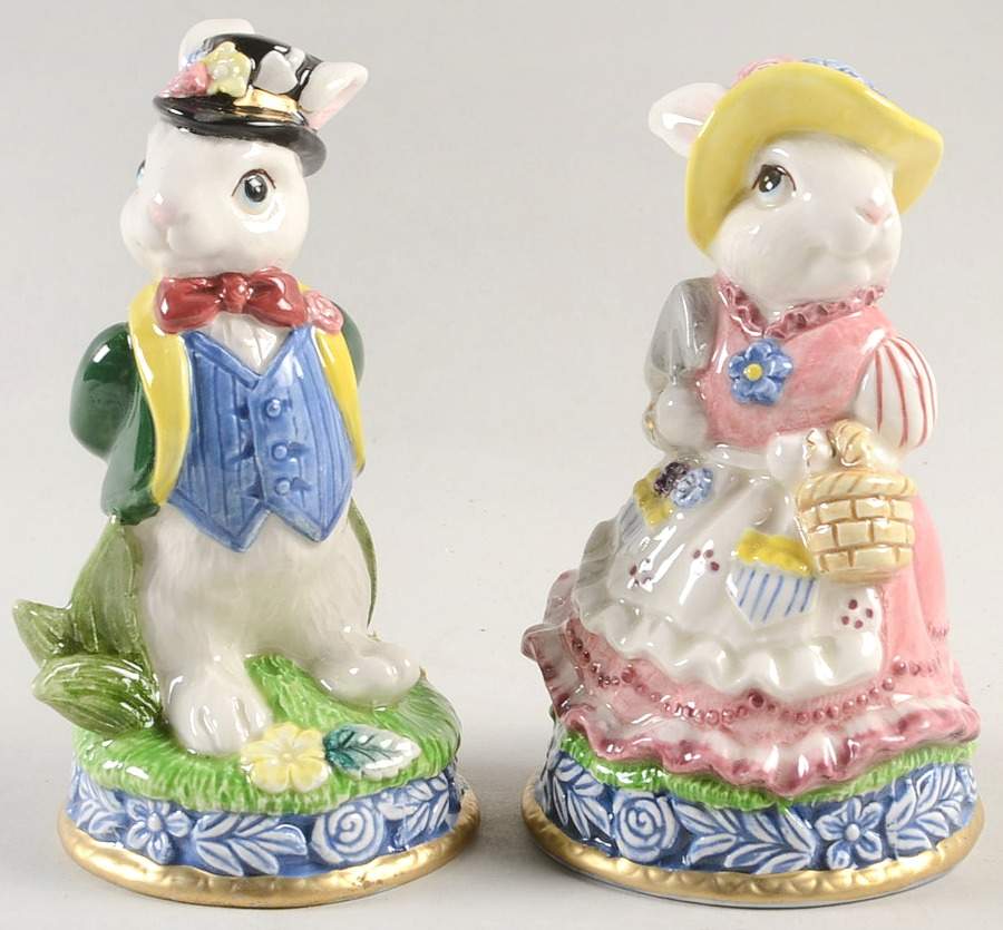 Garden Party Rabbits Salt & Pepper Set by Fitz & Floyd-1