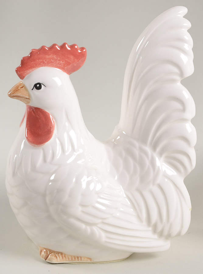 Chicken White Single China Bookend by Fitz & Floyd-1