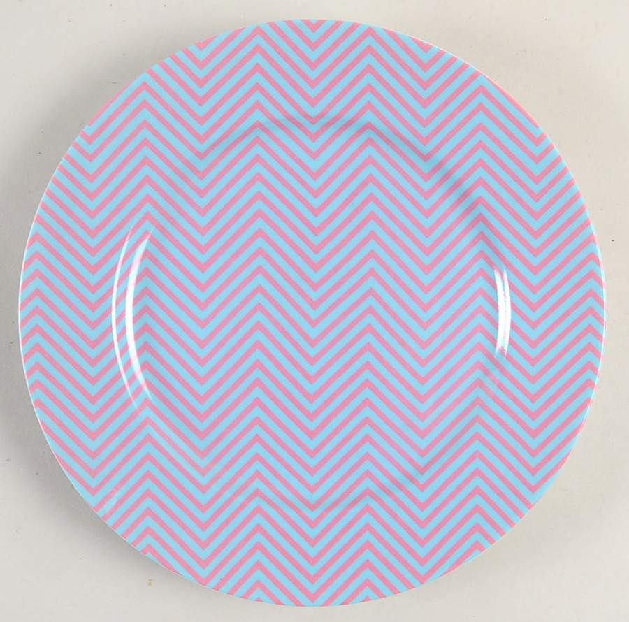 Herringbone (Raspberry & Aqua) Salad Plate by Fitz & Floyd-1
