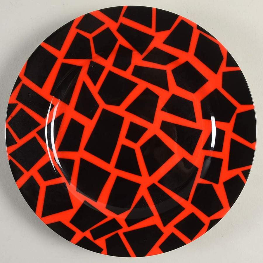 Terrazzo (Black on Red) Salad Plate by Fitz & Floyd-1