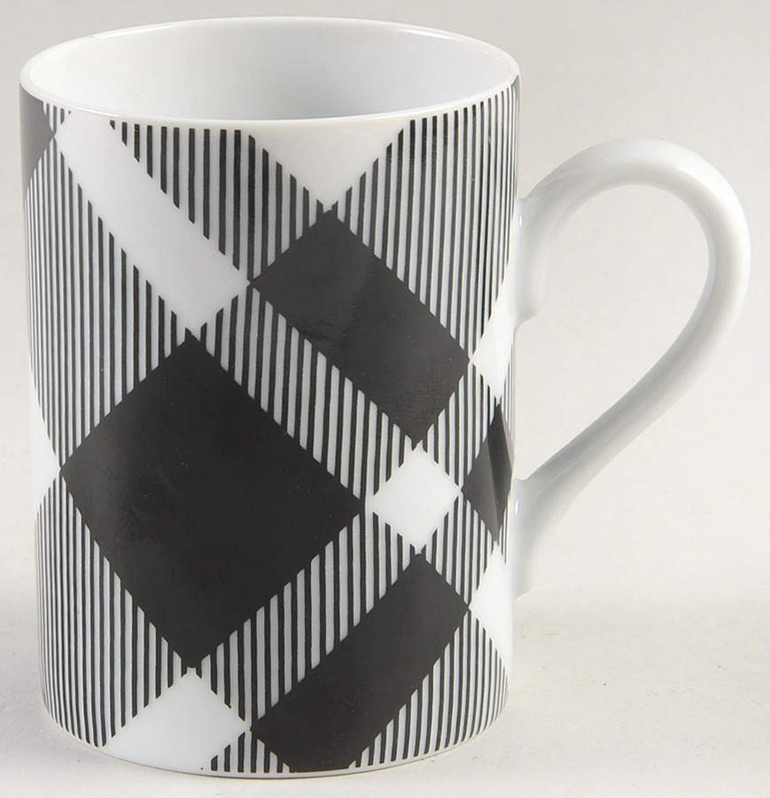 Black and White Plaid Mug by Fitz & Floyd-1