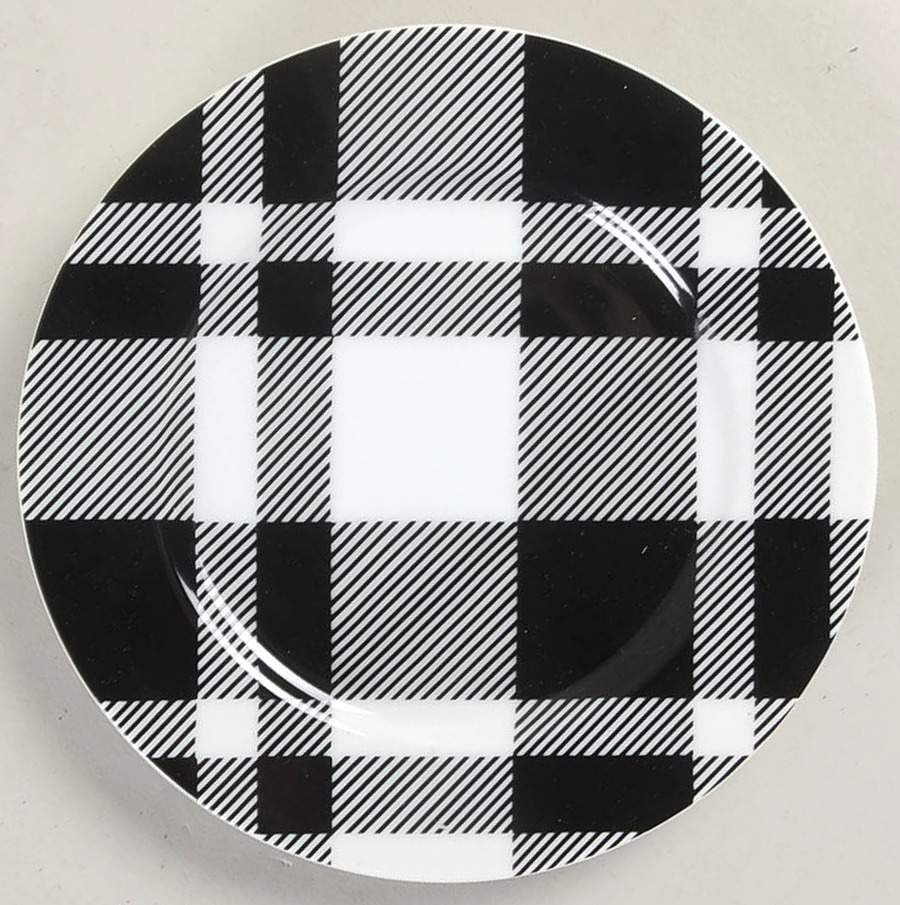 Black and White Plaid Bread & Butter Plate by Fitz & Floyd-1