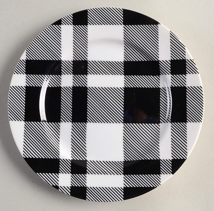 Black and White Plaid Salad Plate by Fitz & Floyd-1