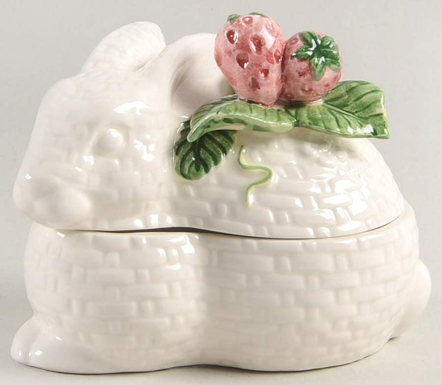 Strawberry Rabbit Box & Lid by Fitz & Floyd-1