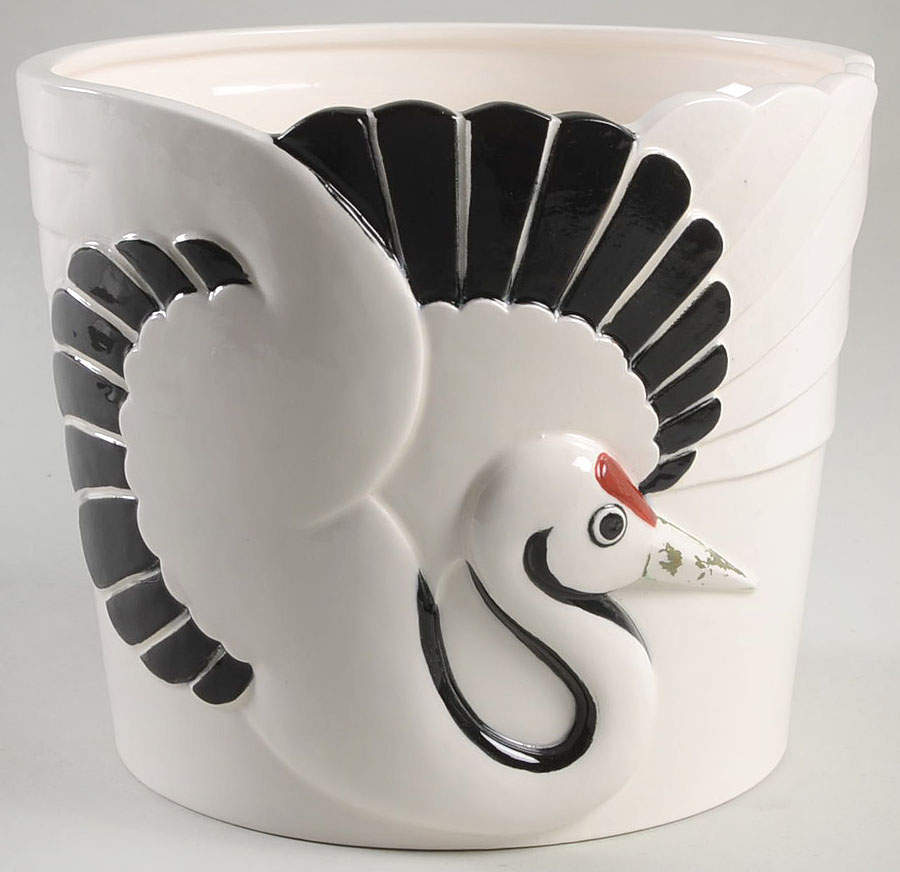 Imperial Crane 6" Cachepot by Fitz & Floyd-1